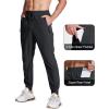 imageMAGCOMSEN Mens Joggers with Zipper Pockets Lightweight Hiking Sweatpants Athletic Pants for Men Running Workout Traning GymBlack