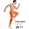 imageMAGCOMSEN Mens Joggers with Zipper Pockets Lightweight Hiking Sweatpants Athletic Pants for Men Running Workout Traning GymOrange