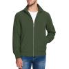 imageMAGCOMSEN Mens Lightweight Bomber Jacket Windproof Water Resistant Zip Up Coat Stand Up Collar Windbreaker with 3 PocketsArmy Green
