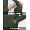 imageMAGCOMSEN Mens Lightweight Bomber Jacket Windproof Water Resistant Zip Up Coat Stand Up Collar Windbreaker with 3 PocketsArmy Green
