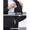 imageMAGCOMSEN Mens Lightweight Bomber Jacket Windproof Water Resistant Zip Up Coat Stand Up Collar Windbreaker with 3 PocketsBlack