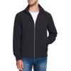 imageMAGCOMSEN Mens Lightweight Bomber Jacket Windproof Water Resistant Zip Up Coat Stand Up Collar Windbreaker with 3 PocketsBlack