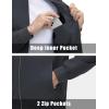 imageMAGCOMSEN Mens Lightweight Bomber Jacket Windproof Water Resistant Zip Up Coat Stand Up Collar Windbreaker with 3 PocketsDark Grey