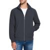 imageMAGCOMSEN Mens Lightweight Bomber Jacket Windproof Water Resistant Zip Up Coat Stand Up Collar Windbreaker with 3 PocketsDark Grey