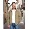 imageMAGCOMSEN Mens Lightweight Bomber Jacket Windproof Water Resistant Zip Up Coat Stand Up Collar Windbreaker with 3 PocketsKhaki