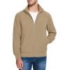 imageMAGCOMSEN Mens Lightweight Bomber Jacket Windproof Water Resistant Zip Up Coat Stand Up Collar Windbreaker with 3 PocketsKhaki