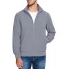 imageMAGCOMSEN Mens Lightweight Bomber Jacket Windproof Water Resistant Zip Up Coat Stand Up Collar Windbreaker with 3 PocketsLight Grey