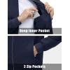 imageMAGCOMSEN Mens Lightweight Bomber Jacket Windproof Water Resistant Zip Up Coat Stand Up Collar Windbreaker with 3 PocketsNavy