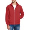 imageMAGCOMSEN Mens Lightweight Bomber Jacket Windproof Water Resistant Zip Up Coat Stand Up Collar Windbreaker with 3 PocketsOrange Red