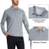 imageMAGCOMSEN Mens Long Sleeve Golf Polo Shirts Collared Athletic Quick Dry Lightweight Work Shirts
