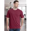 imageMAGCOMSEN Mens Pocket T Shirts Short Sleeve Cotton Moisture Wicking Plain Tshirts Casual Lightweight Summer Basic TeesWine Redcotton