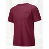 imageMAGCOMSEN Mens Pocket T Shirts Short Sleeve Cotton Moisture Wicking Plain Tshirts Casual Lightweight Summer Basic TeesWine Redcotton