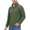 imageMAGCOMSEN Mens Shirts 14 Zip Fleece Pullover MidWeight Long Sleeve Sweatshirts Athletic ShirtsArmy Green