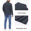 imageMAGCOMSEN Mens Shirts 14 Zip Fleece Pullover MidWeight Long Sleeve Sweatshirts Athletic ShirtsBlack
