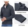 imageMAGCOMSEN Mens Shirts 14 Zip Fleece Pullover MidWeight Long Sleeve Sweatshirts Athletic ShirtsBlack