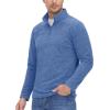 imageMAGCOMSEN Mens Shirts 14 Zip Fleece Pullover MidWeight Long Sleeve Sweatshirts Athletic ShirtsBlue Grey
