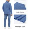 imageMAGCOMSEN Mens Shirts 14 Zip Fleece Pullover MidWeight Long Sleeve Sweatshirts Athletic ShirtsBlue Grey