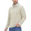 imageMAGCOMSEN Mens Shirts 14 Zip Fleece Pullover MidWeight Long Sleeve Sweatshirts Athletic ShirtsCreamy White