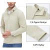 imageMAGCOMSEN Mens Shirts 14 Zip Fleece Pullover MidWeight Long Sleeve Sweatshirts Athletic ShirtsCreamy White