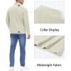imageMAGCOMSEN Mens Shirts 14 Zip Fleece Pullover MidWeight Long Sleeve Sweatshirts Athletic ShirtsCreamy White