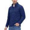 imageMAGCOMSEN Mens Shirts 14 Zip Fleece Pullover MidWeight Long Sleeve Sweatshirts Athletic ShirtsDark Blue