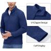 imageMAGCOMSEN Mens Shirts 14 Zip Fleece Pullover MidWeight Long Sleeve Sweatshirts Athletic ShirtsDark Blue