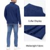 imageMAGCOMSEN Mens Shirts 14 Zip Fleece Pullover MidWeight Long Sleeve Sweatshirts Athletic ShirtsDark Blue