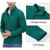 imageMAGCOMSEN Mens Shirts 14 Zip Fleece Pullover MidWeight Long Sleeve Sweatshirts Athletic ShirtsDark Green