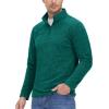 imageMAGCOMSEN Mens Shirts 14 Zip Fleece Pullover MidWeight Long Sleeve Sweatshirts Athletic ShirtsDark Green
