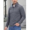 imageMAGCOMSEN Mens Shirts 14 Zip Fleece Pullover MidWeight Long Sleeve Sweatshirts Athletic ShirtsDark Grey