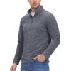 imageMAGCOMSEN Mens Shirts 14 Zip Fleece Pullover MidWeight Long Sleeve Sweatshirts Athletic ShirtsDark Grey
