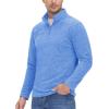 imageMAGCOMSEN Mens Shirts 14 Zip Fleece Pullover MidWeight Long Sleeve Sweatshirts Athletic ShirtsLight Blue