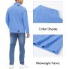 imageMAGCOMSEN Mens Shirts 14 Zip Fleece Pullover MidWeight Long Sleeve Sweatshirts Athletic ShirtsLight Blue
