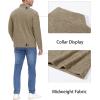imageMAGCOMSEN Mens Shirts 14 Zip Fleece Pullover MidWeight Long Sleeve Sweatshirts Athletic ShirtsLight Brown