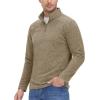 imageMAGCOMSEN Mens Shirts 14 Zip Fleece Pullover MidWeight Long Sleeve Sweatshirts Athletic ShirtsLight Brown