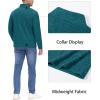 imageMAGCOMSEN Mens Shirts 14 Zip Fleece Pullover MidWeight Long Sleeve Sweatshirts Athletic ShirtsPeacock Blue