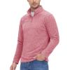 imageMAGCOMSEN Mens Shirts 14 Zip Fleece Pullover MidWeight Long Sleeve Sweatshirts Athletic ShirtsPink