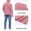 imageMAGCOMSEN Mens Shirts 14 Zip Fleece Pullover MidWeight Long Sleeve Sweatshirts Athletic ShirtsPink