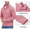 imageMAGCOMSEN Mens Shirts 14 Zip Fleece Pullover MidWeight Long Sleeve Sweatshirts Athletic ShirtsPink