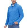 imageMAGCOMSEN Mens Shirts 14 Zip Fleece Pullover MidWeight Long Sleeve Sweatshirts Athletic ShirtsSea Blue