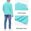 imageMAGCOMSEN Mens Shirts 14 Zip Fleece Pullover MidWeight Long Sleeve Sweatshirts Athletic ShirtsWater Blue