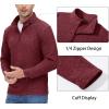 imageMAGCOMSEN Mens Shirts 14 Zip Fleece Pullover MidWeight Long Sleeve Sweatshirts Athletic ShirtsWine Red