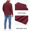 imageMAGCOMSEN Mens Shirts 14 Zip Fleece Pullover MidWeight Long Sleeve Sweatshirts Athletic ShirtsWine Red