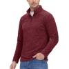 imageMAGCOMSEN Mens Shirts 14 Zip Fleece Pullover MidWeight Long Sleeve Sweatshirts Athletic ShirtsWine Red
