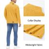 imageMAGCOMSEN Mens Shirts 14 Zip Fleece Pullover MidWeight Long Sleeve Sweatshirts Athletic ShirtsYellow
