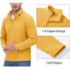 imageMAGCOMSEN Mens Shirts 14 Zip Fleece Pullover MidWeight Long Sleeve Sweatshirts Athletic ShirtsYellow