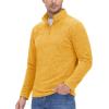 imageMAGCOMSEN Mens Shirts 14 Zip Fleece Pullover MidWeight Long Sleeve Sweatshirts Athletic ShirtsYellow