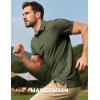 imageMAGCOMSEN Mens Short Sleeve Polo Golf Shirts 3Button Moisture Wicking Athletic TShirts Casual Collared ShirtArmy Green