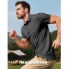 imageMAGCOMSEN Mens Short Sleeve Polo Golf Shirts 3Button Moisture Wicking Athletic TShirts Casual Collared ShirtBlack