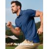 imageMAGCOMSEN Mens Short Sleeve Polo Golf Shirts 3Button Moisture Wicking Athletic TShirts Casual Collared ShirtDark Blue